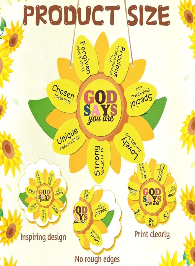 Sanixin 24 Sets Sunday School Crafts God Says You are Sunflower Craft Kit Religious Bible School Sunflower Craft Gifts Kit for Christian Faith Home VBS Magnified Church Activities Supplies - Image 4